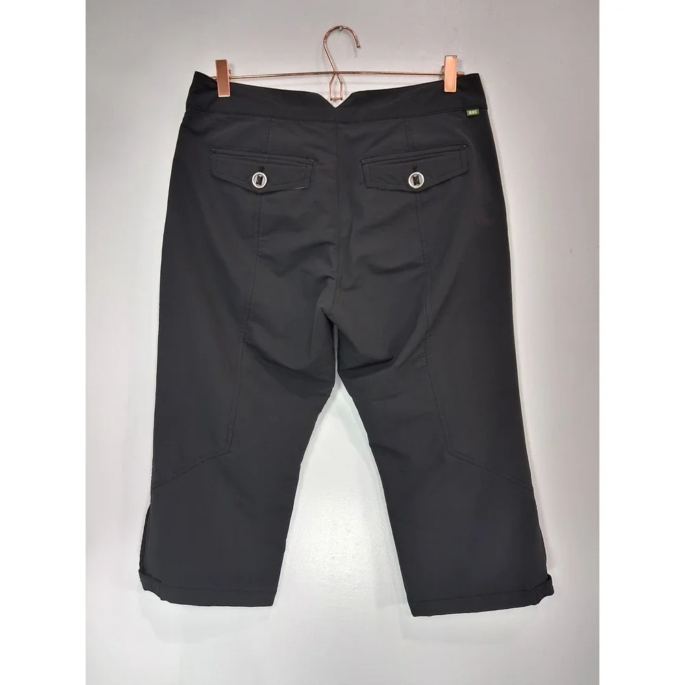 REI Womens 12 Hiking Capris Charcoal Gray UPF 50 Stretch Outdoor Crop Pants